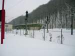 Der Tharandter Bahnhof im Winter.