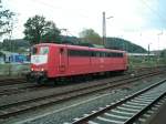Eine DB 151 steht am 07.10.2004 in Kreuztal(?).